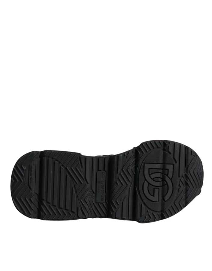 Dolce &amp; Gabbana Black Knitted Daymaster Sneakers Shoes