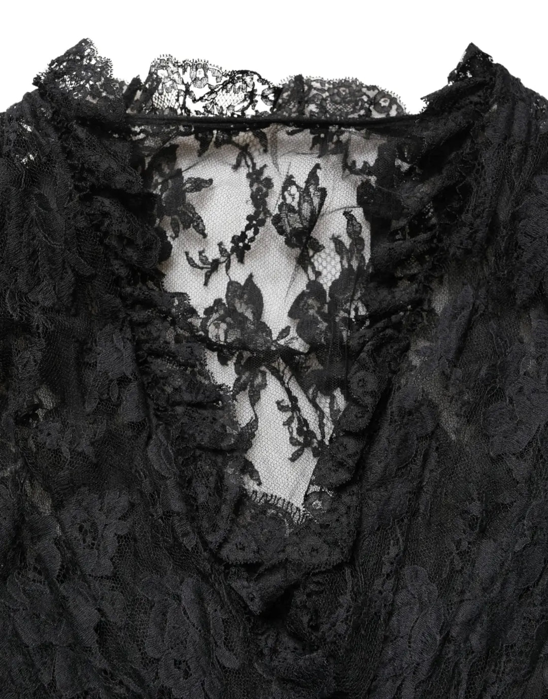 Dolce &amp; Gabbana Black Lace A-line Long Evening Gown Dress