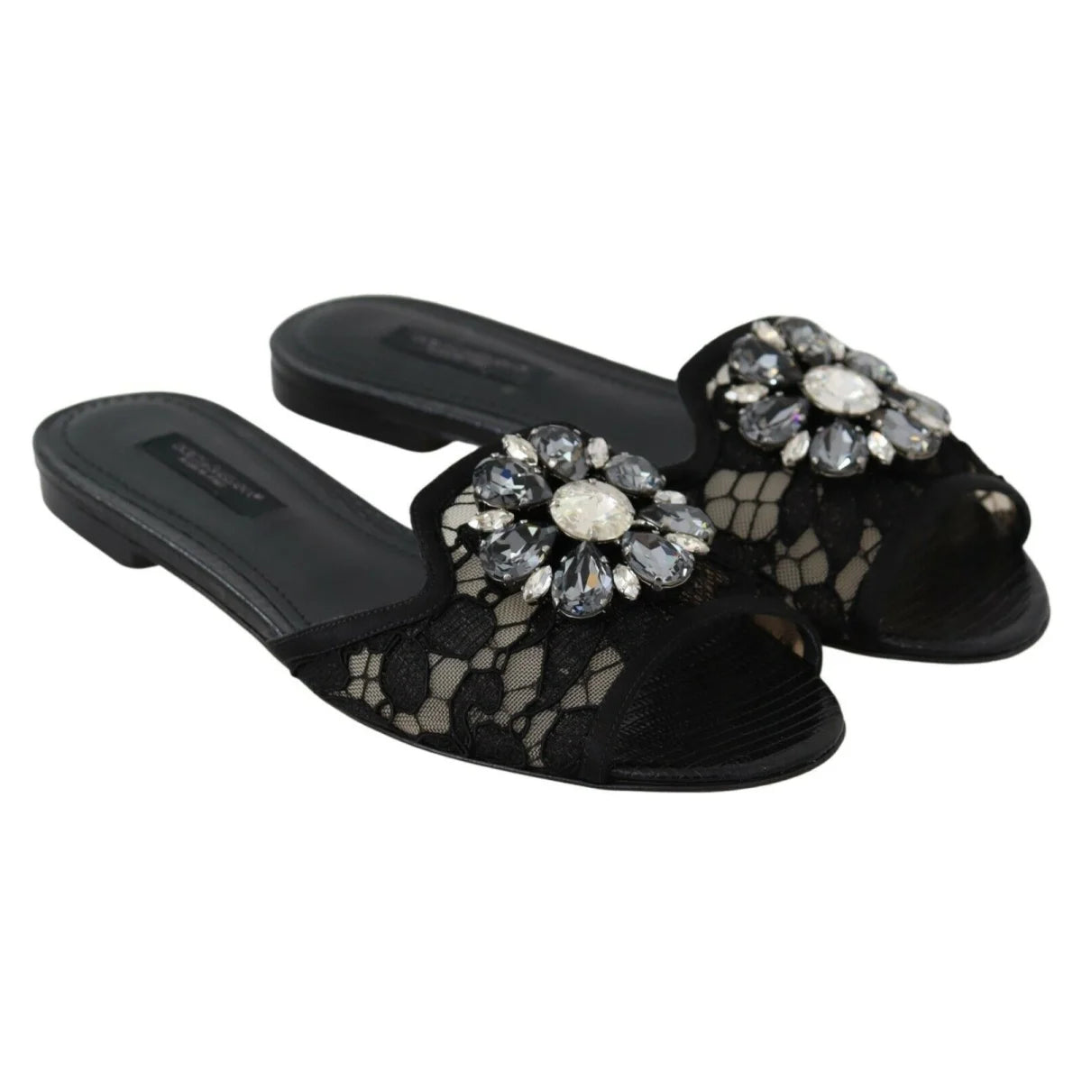 Dolce Gabbana Black Lace Mules Seduction with Taormina &