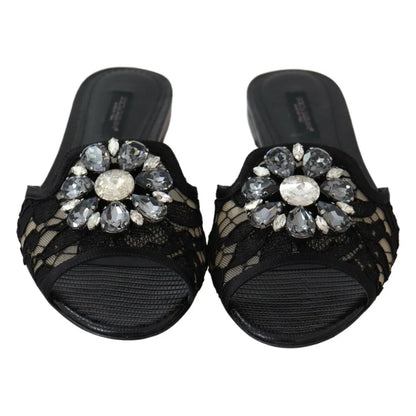 Dolce Gabbana Black Lace Mules Seduction with Taormina &