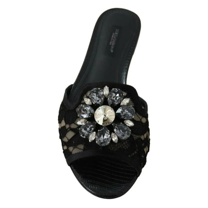 Dolce Gabbana Black Lace Mules Seduction with Taormina &