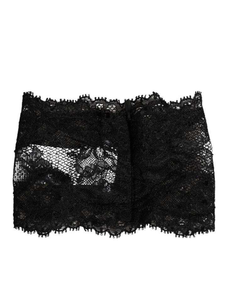 Dolce &amp; Gabbana Black Lace Neck Scarf