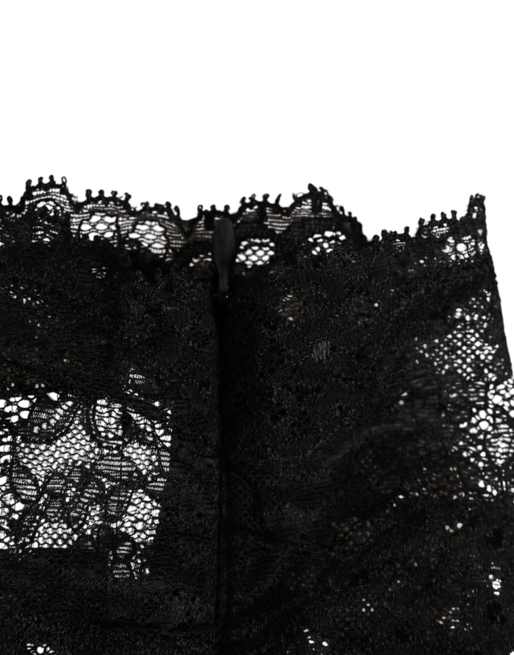 Dolce &amp; Gabbana Black Lace Neck Scarf
