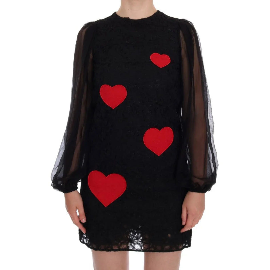 Dolce & Gabbana Black Lace San Valentino Dress Stunning New Arrival