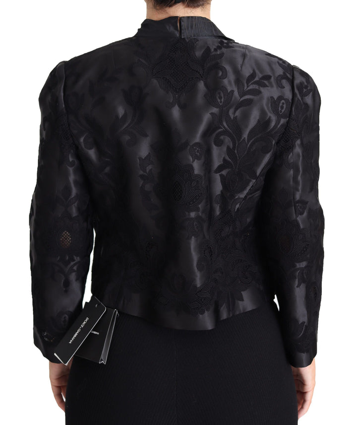 Dolce &amp; Gabbana Coats Jackets - Black Lace Sheer Corset Organza Silk Jacket
