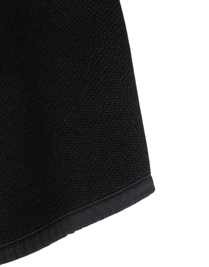 Dolce &amp; Gabbana Black Lace Stole Knitted DG Logo Men One Size Scarf