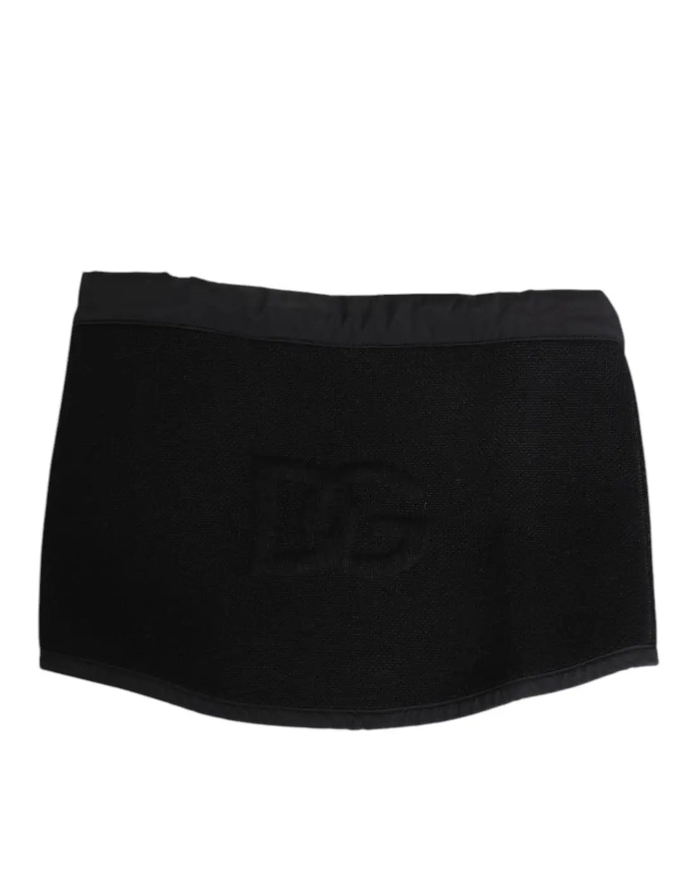 Dolce & Gabbana Black Lace Stole Knitted DG Logo Men One Size Scarf