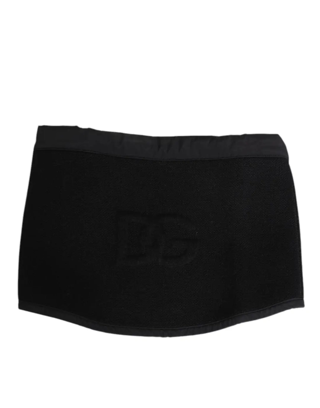 Dolce &amp; Gabbana Black Lace Stole Knitted DG Logo Men One Size Scarf