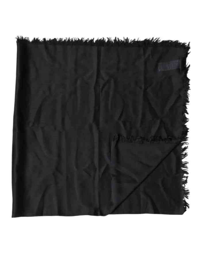Dolce &amp; Gabbana Black Lace Stole Neck Wrap Shawl Scarf