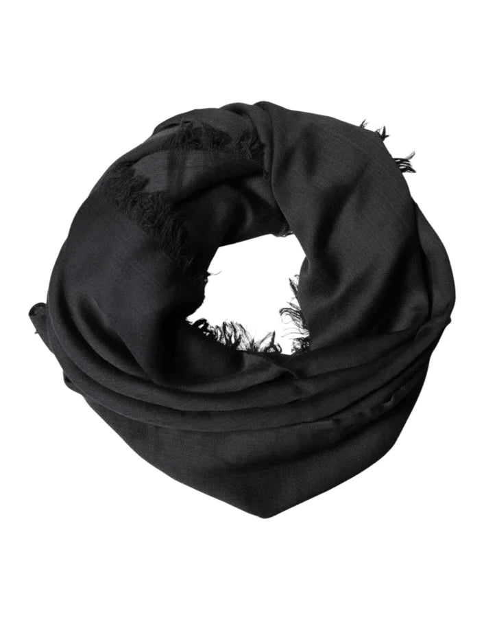 Dolce &amp; Gabbana Black Lace Stole Neck Wrap Shawl Scarf