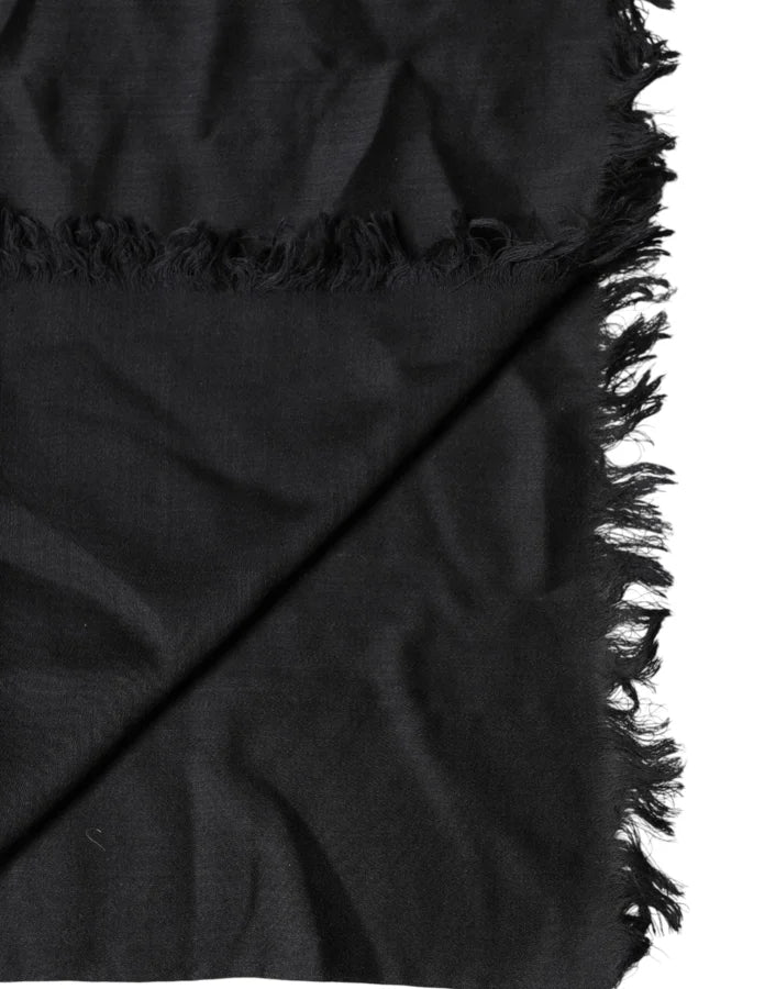 Dolce &amp; Gabbana Black Lace Stole Neck Wrap Shawl Scarf