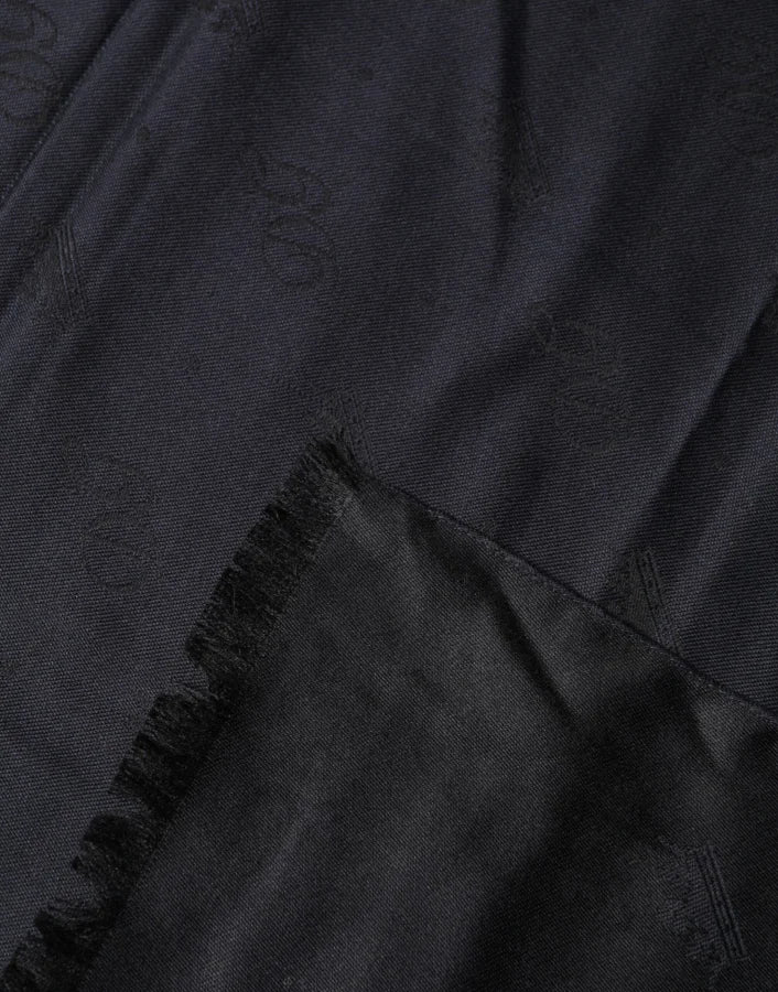 Dolce &amp; Gabbana Black Lace Stole Silk NeckWrap Shawl Scarf