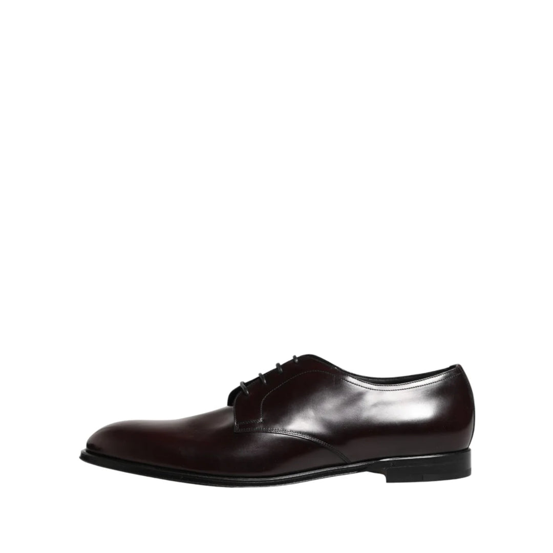 Dolce &amp; Gabbana Black Lace Up Leather Dress Derby Men Shoes