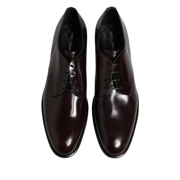 Dolce &amp; Gabbana Black Lace Up Leather Dress Derby Men Shoes