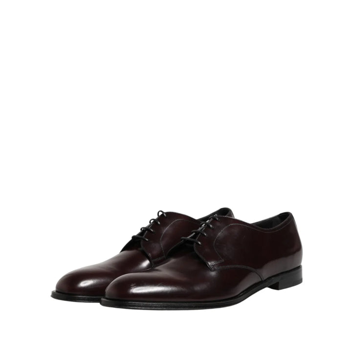 Dolce &amp; Gabbana Black Lace Up Leather Dress Derby Men Shoes