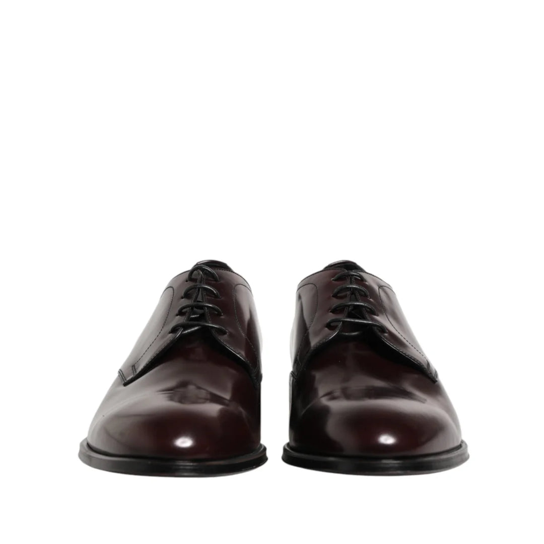 Dolce &amp; Gabbana Black Lace Up Leather Dress Derby Men Shoes