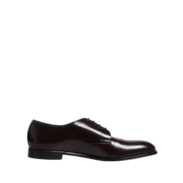 Dolce &amp; Gabbana Black Lace Up Leather Dress Derby Men Shoes