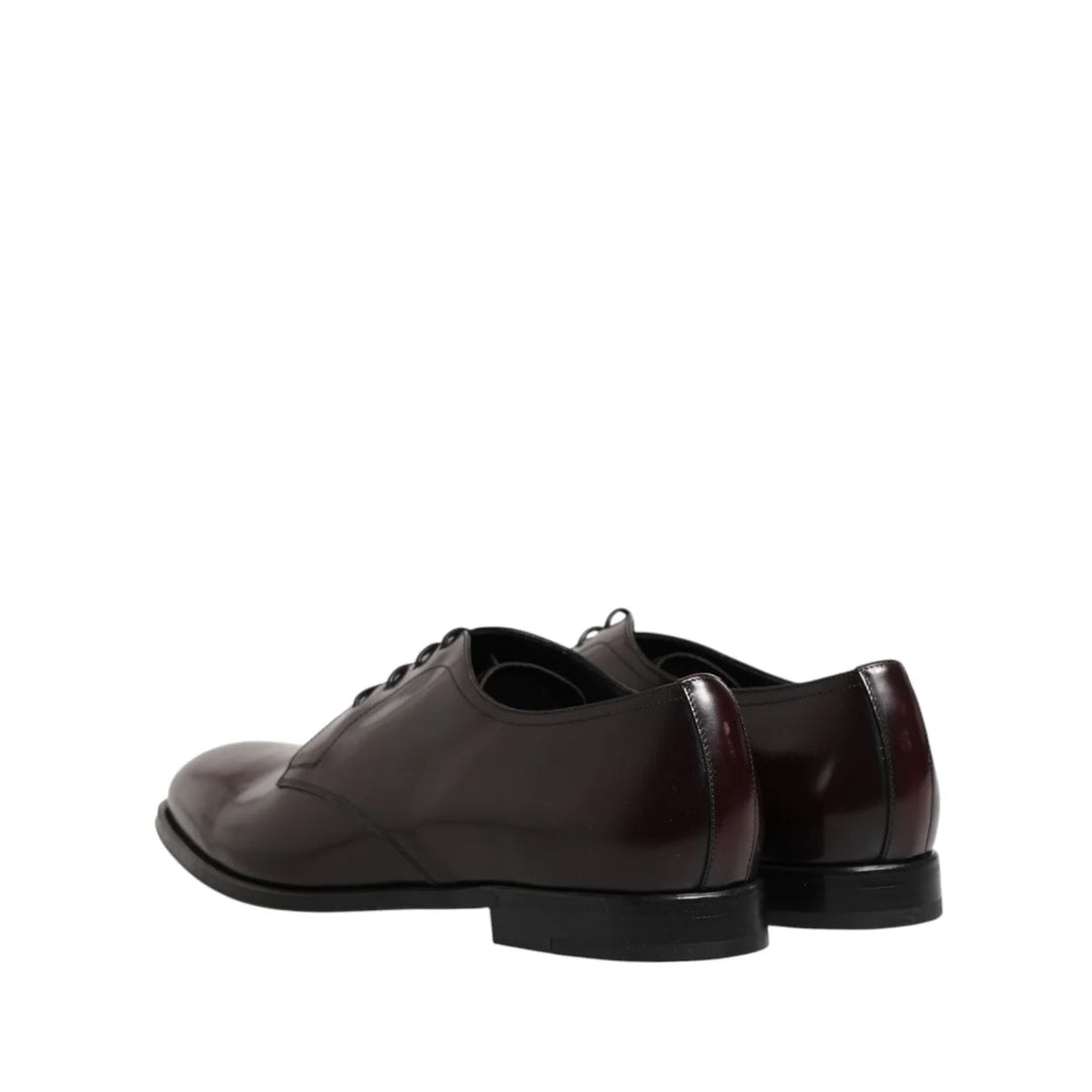 Dolce &amp; Gabbana Black Lace Up Leather Dress Derby Men Shoes