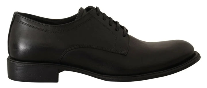 Dolce &amp; Gabbana Black Lace Up Leather Men Formal Derby Shoes