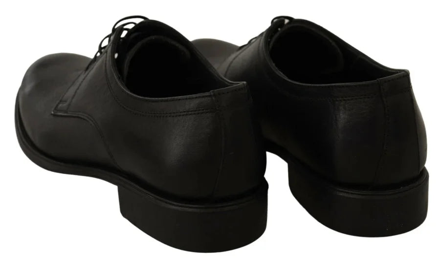 Dolce &amp; Gabbana Black Lace Up Leather Men Formal Derby Shoes