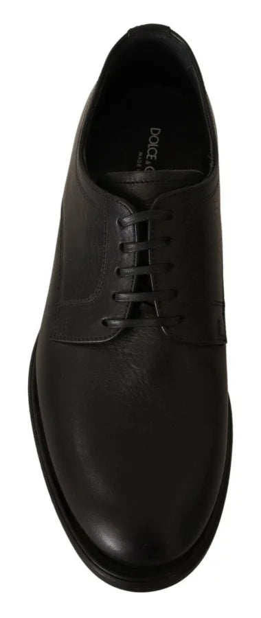 Dolce &amp; Gabbana Black Lace Up Leather Men Formal Derby Shoes
