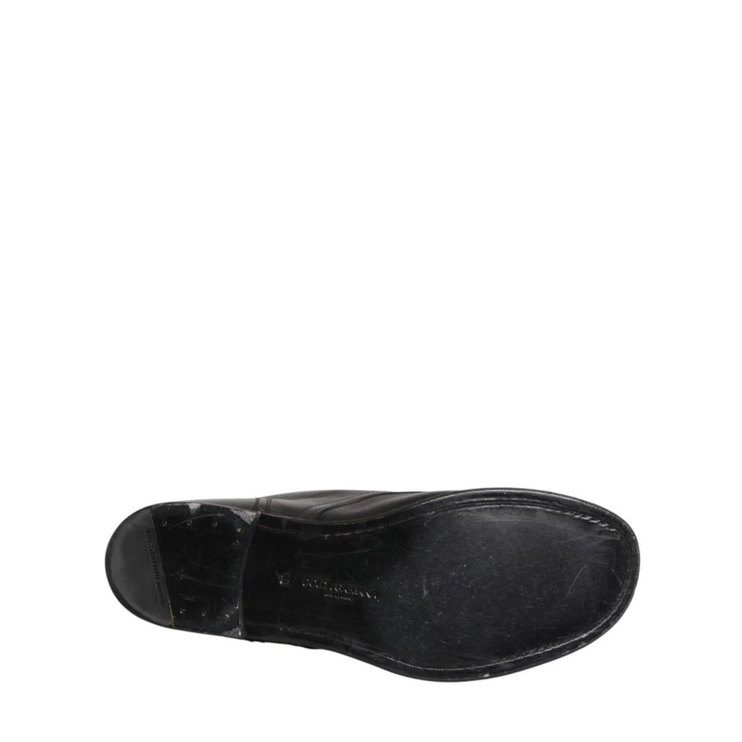 Dolce &amp; Gabbana Black Lace Up Short Ankle Boots Men Shoes