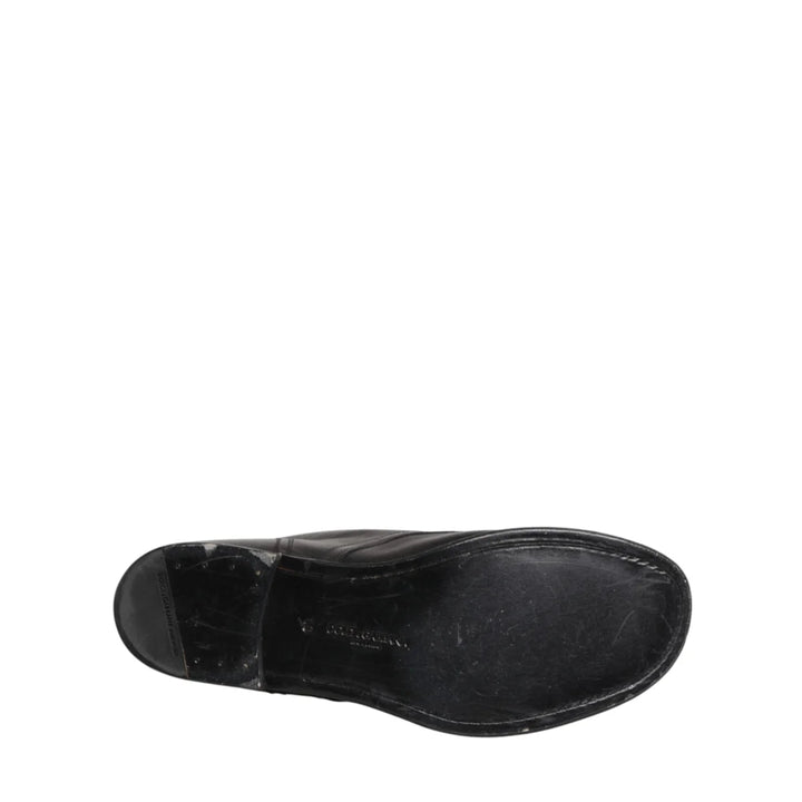Dolce &amp; Gabbana Black Lace Up Short Ankle Boots Men Shoes
