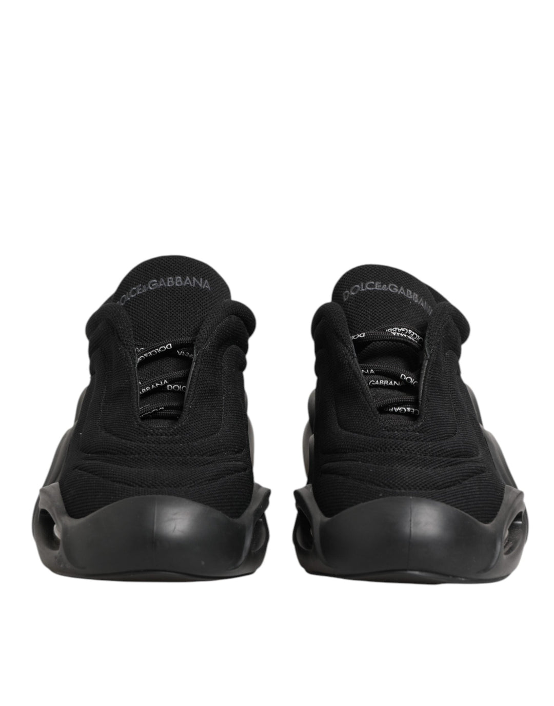 Dolce &amp; Gabbana Black Lace Up Wave Low Top Men Sneaker Shoes