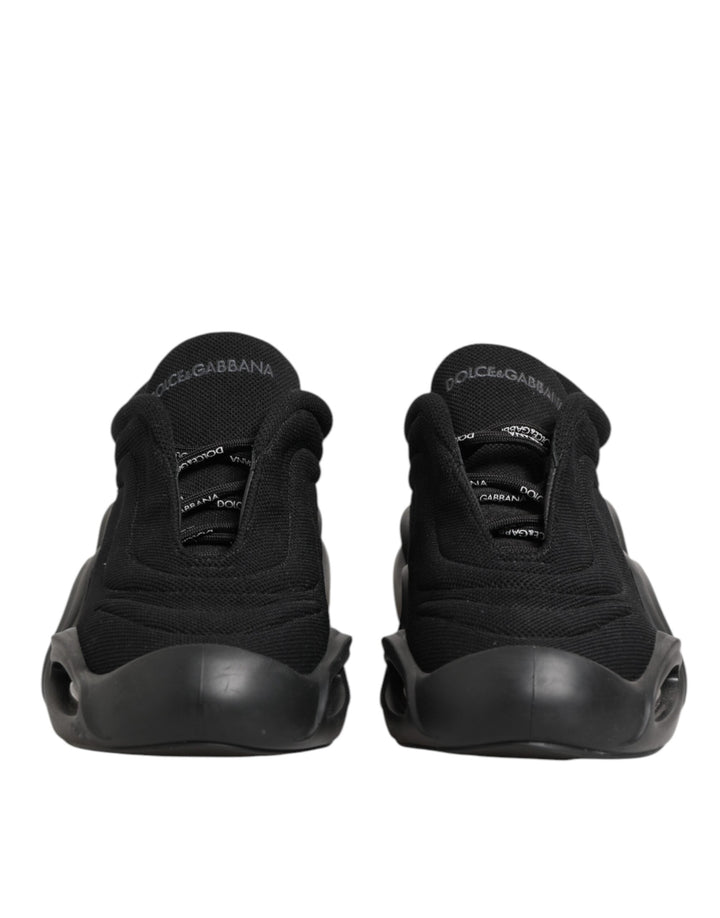 Dolce &amp; Gabbana Black Lace Up Wave Low Top Men Sneaker Shoes