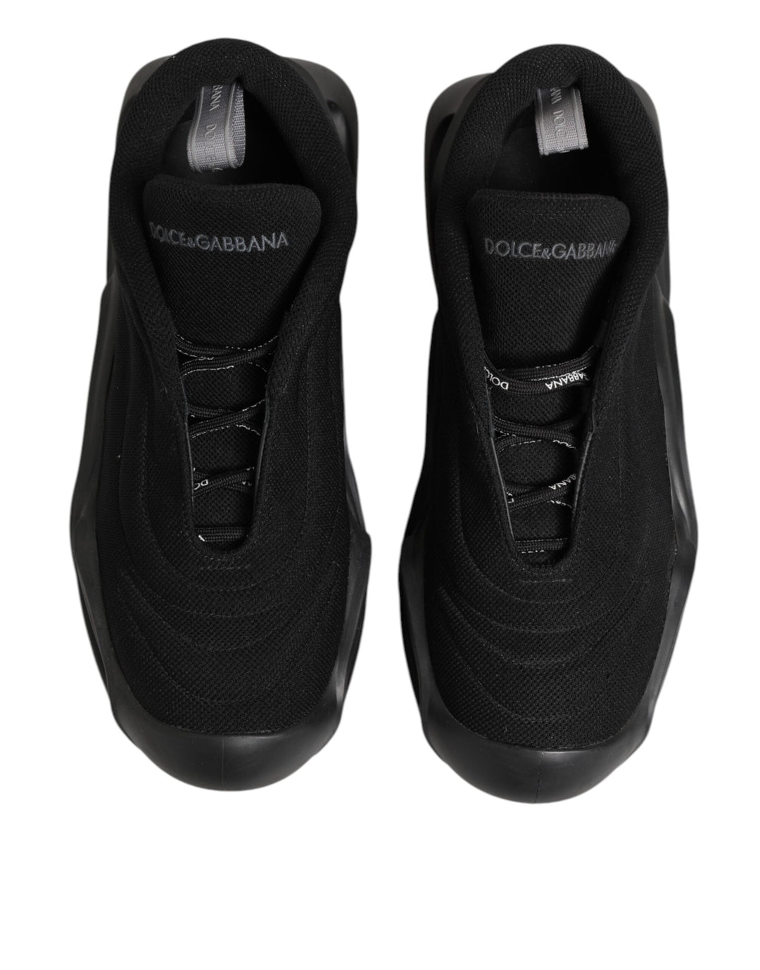 Dolce &amp; Gabbana Black Lace Up Wave Low Top Men Sneaker Shoes