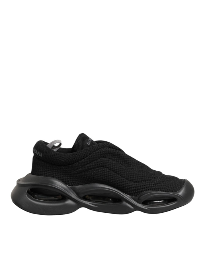 Dolce &amp; Gabbana Black Lace Up Wave Low Top Men Sneaker Shoes