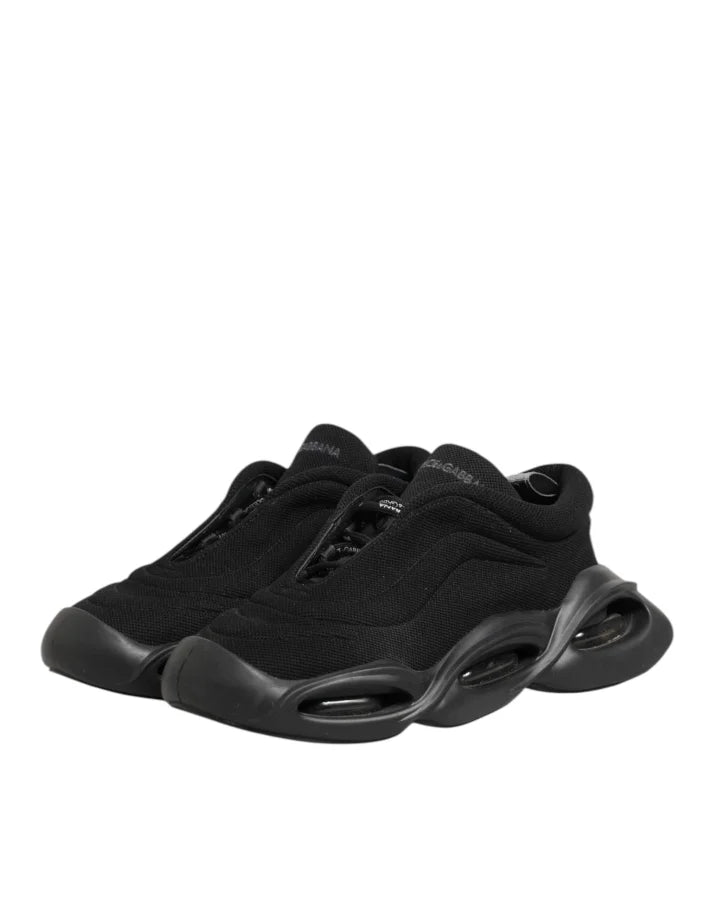 Dolce &amp; Gabbana Black Lace Up Wave Low Top Men Sneaker Shoes