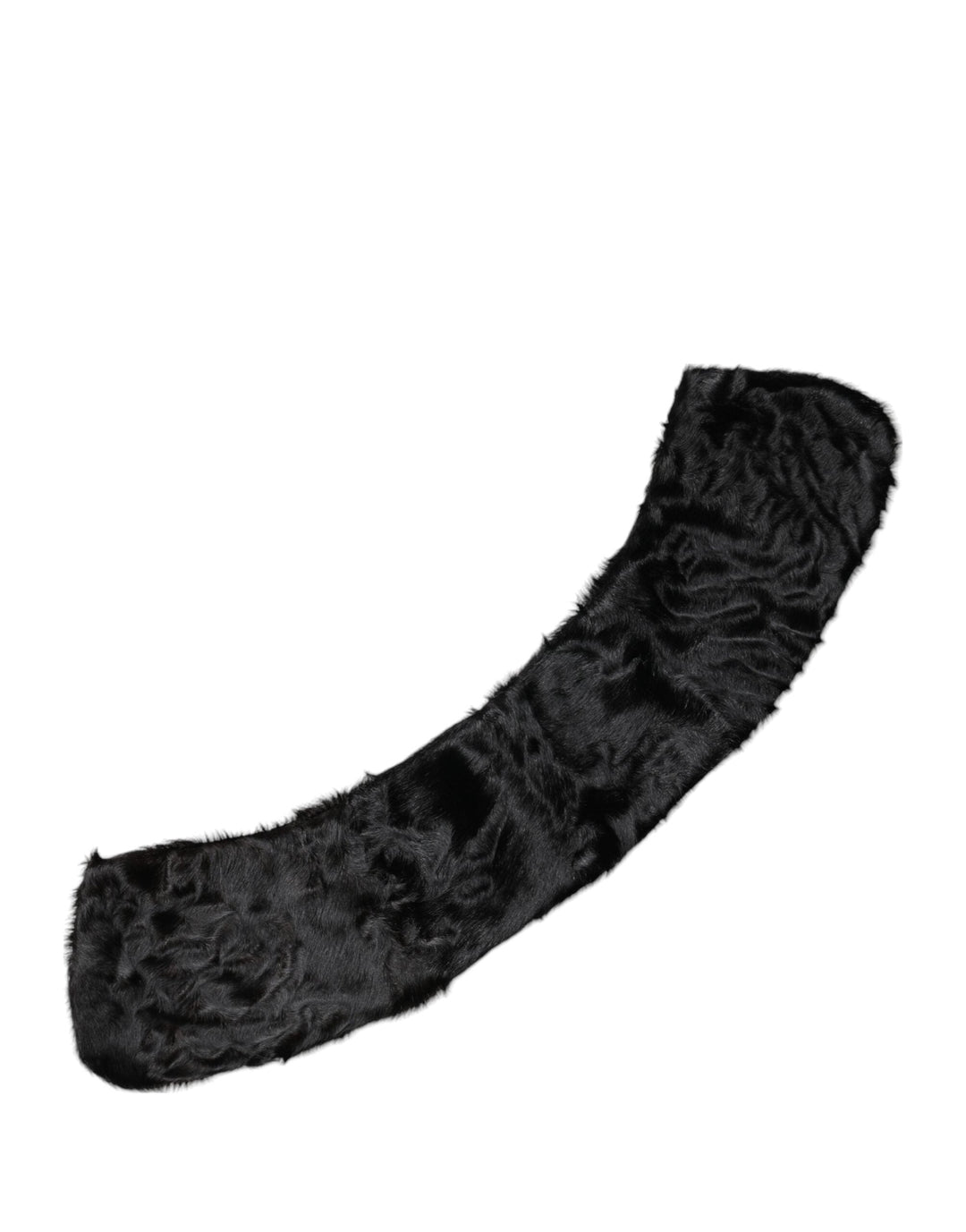 Dolce &amp; Gabbana Black Lamb Fur Collar Women Neck Wrap Scarf