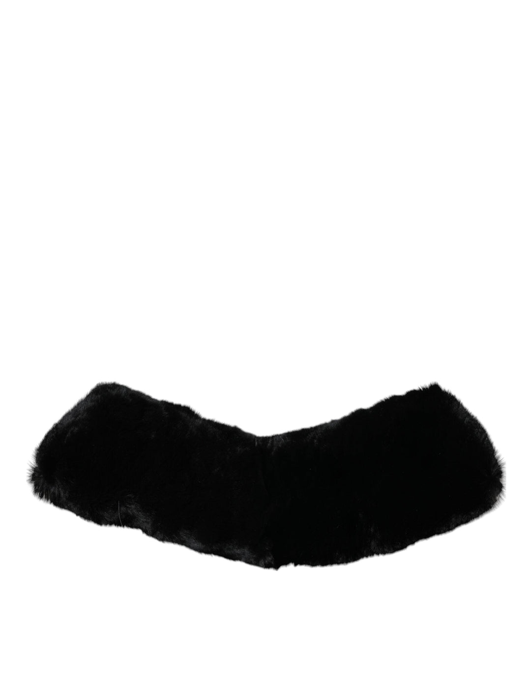 Dolce &amp; Gabbana Black Lamb Fur Collar Women Neck Wrap Scarf
