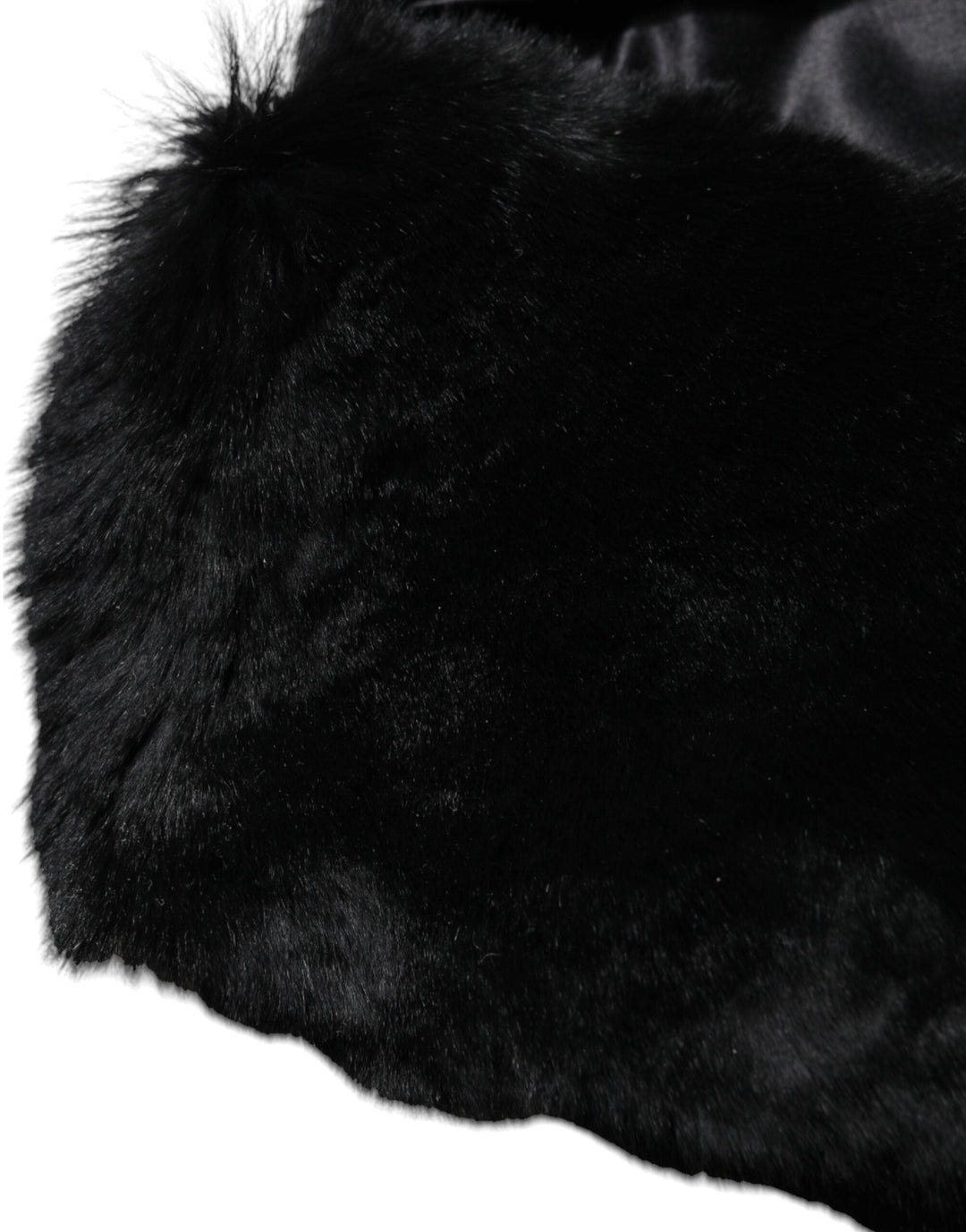 Dolce &amp; Gabbana Black Lamb Fur Collar Women Neck Wrap Scarf