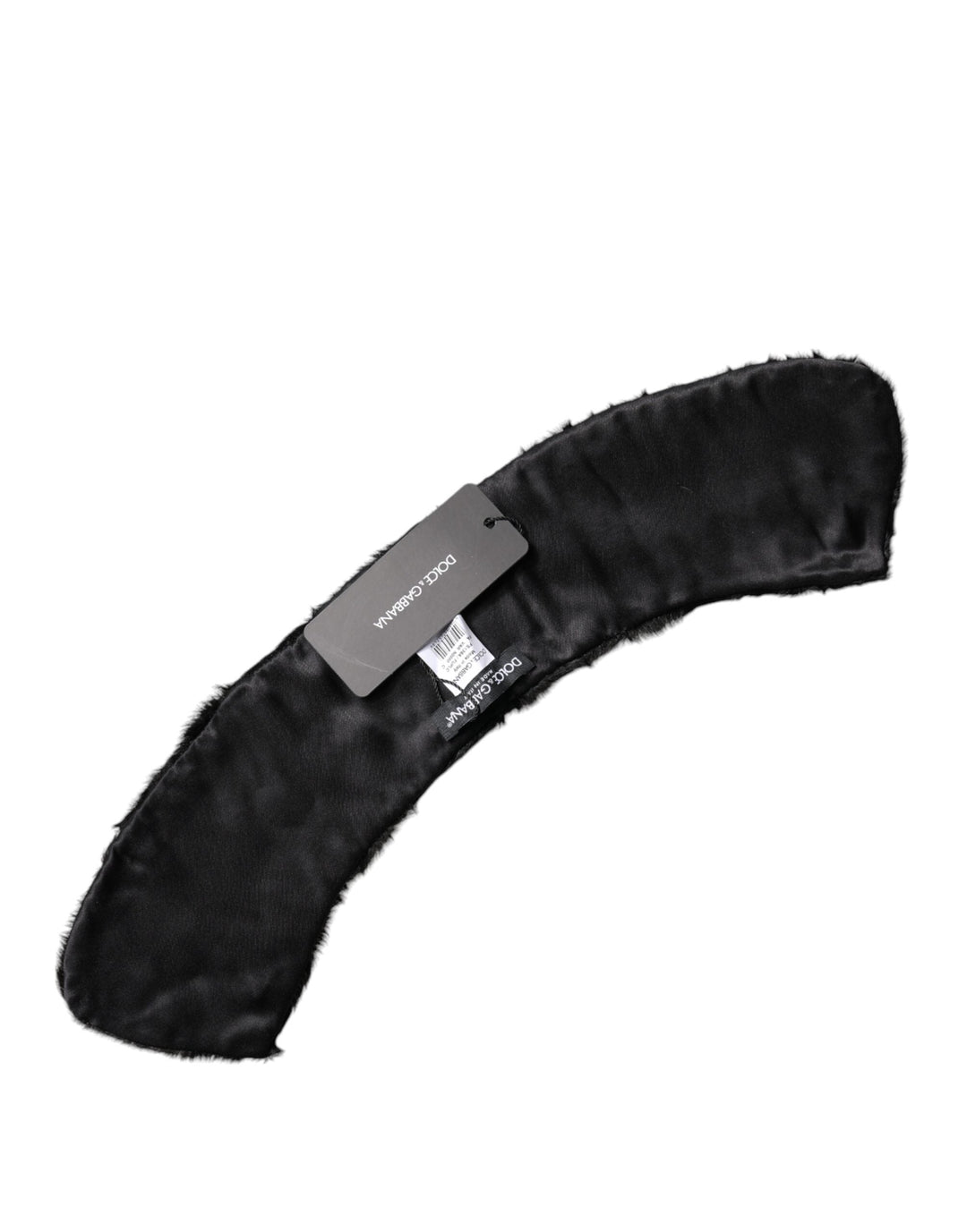 Dolce &amp; Gabbana Black Lamb Fur Collar Women Neck Wrap Scarf