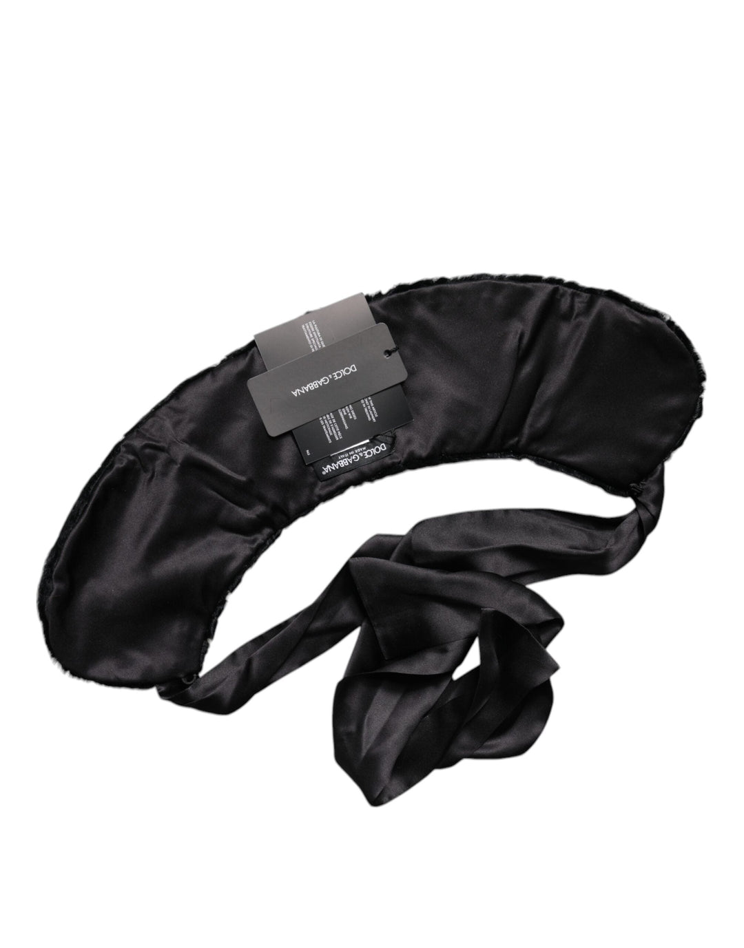 Dolce &amp; Gabbana Black Lamb Fur Women Neck Warmer Winter Scarf