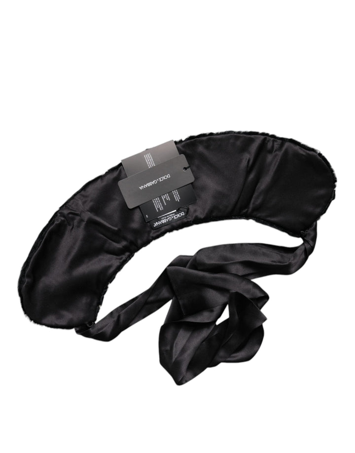 Dolce &amp; Gabbana Black Lamb Fur Women Neck Warmer Winter Scarf