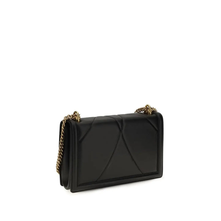 Dolce &amp; Gabbana Black Lamb Ovis Aries Shoulder Bag