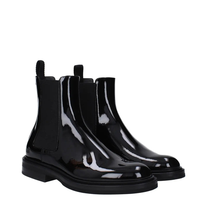 Dolce &amp; Gabbana Black Leather Ankle Boots