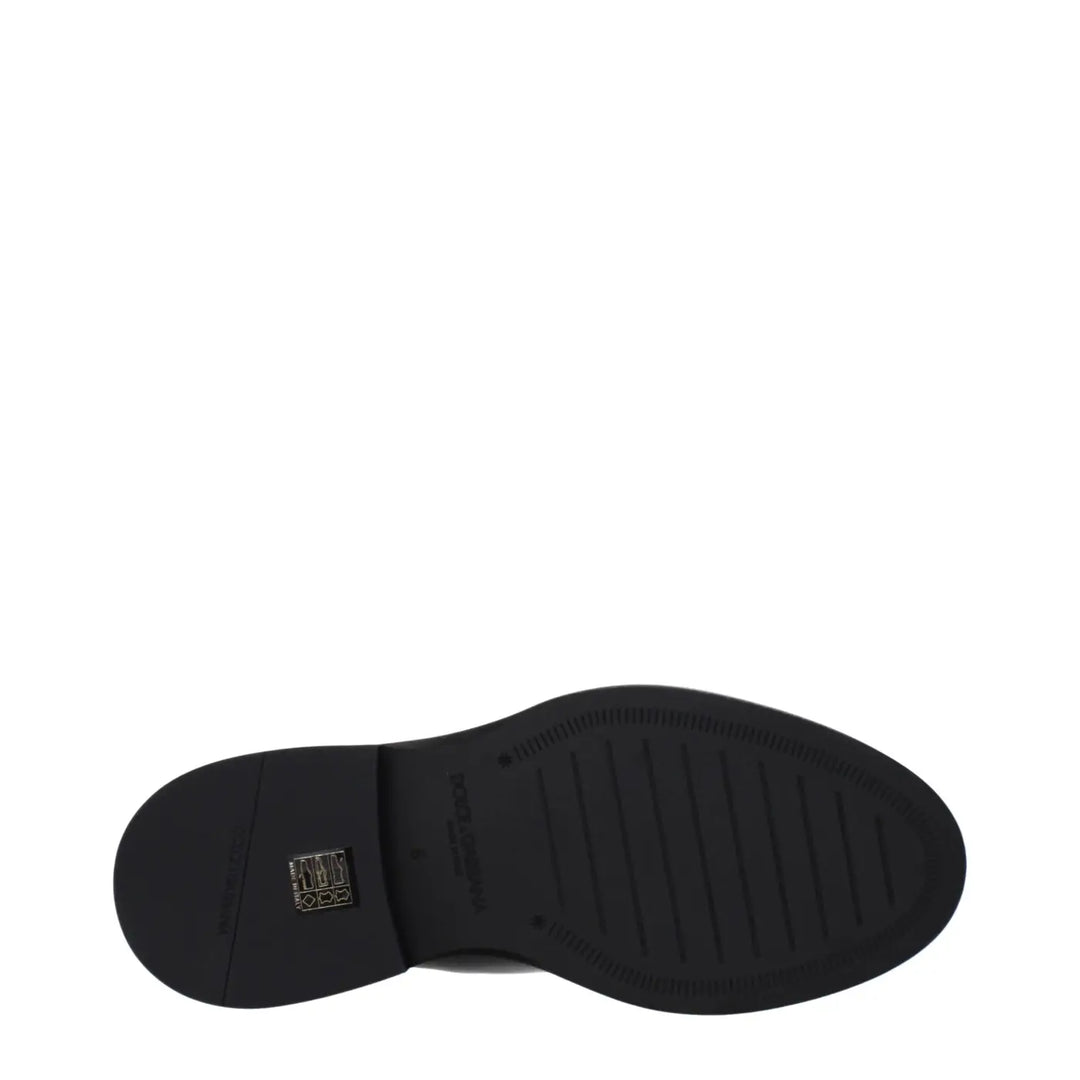 Dolce &amp; Gabbana Black Leather Ankle Boots