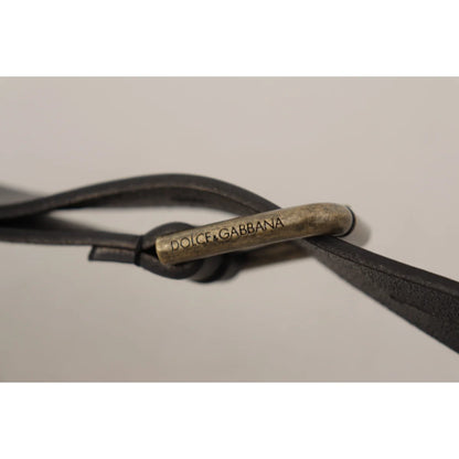 Dolce Gabbana Black Leather Belt Eye Catching Dress &