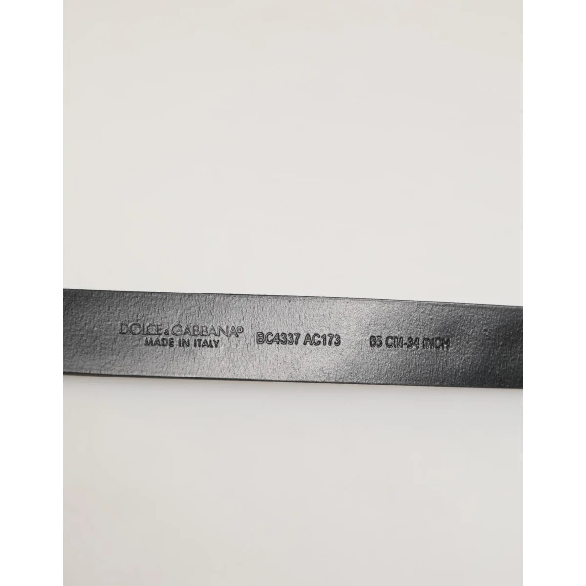 Dolce & Gabbana Black Leather Belt with Silver Tone Studded Buckle