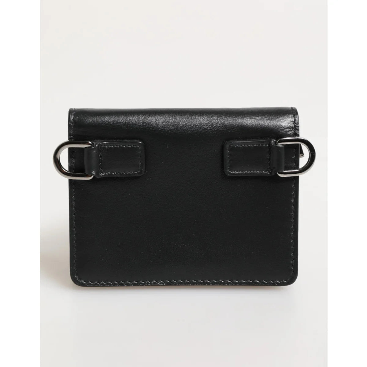 Dolce & Gabbana Black Leather Bifold Card Holder Wallet for Men