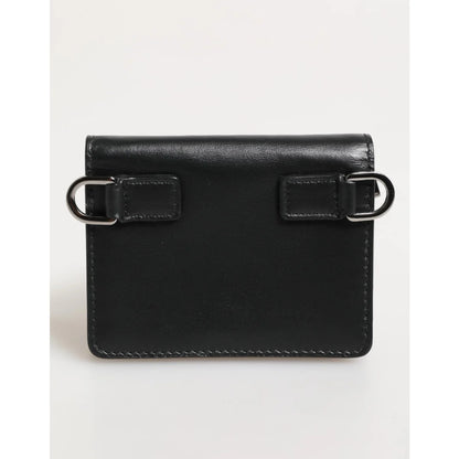 Dolce & Gabbana Black Leather Bifold Card Holder Wallet for Men