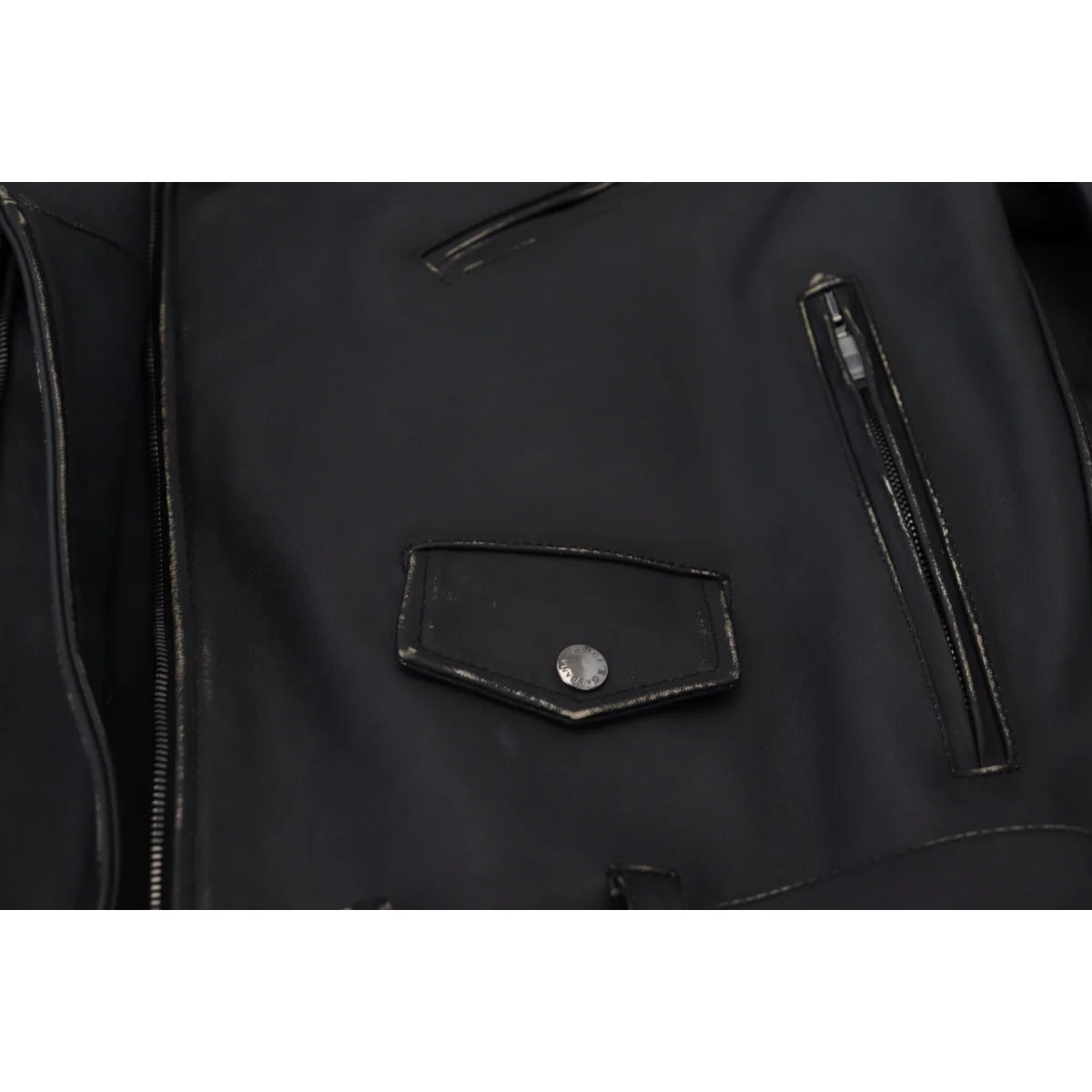 Dolce & Gabbana Black Leather Biker Coat Zipper Jacket