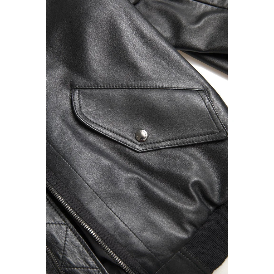 Dolce Gabbana Black Leather Bomber Jacket Stunning New &