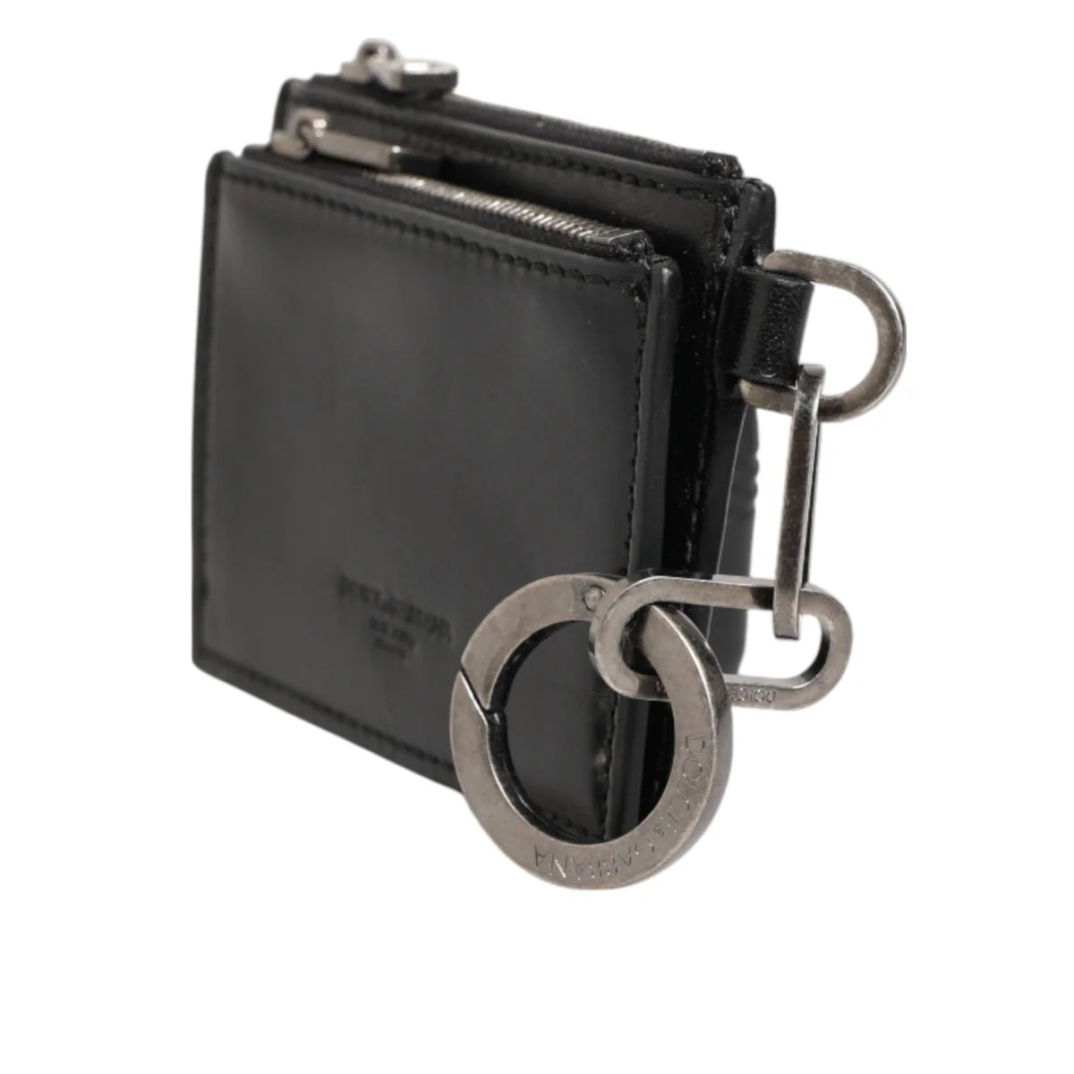 Dolce and Gabbana Black Leather Cardholder Italian Luxury Accessory &