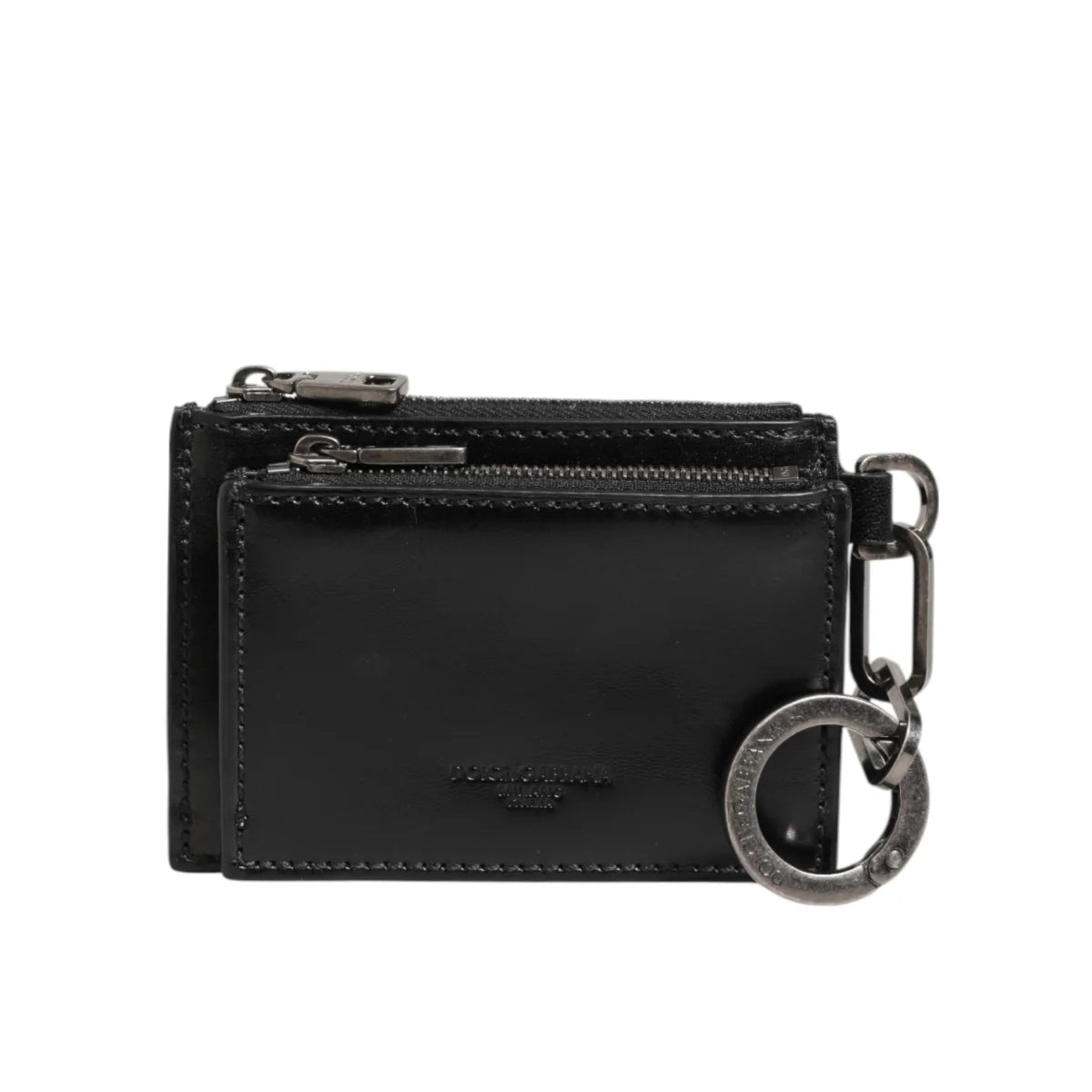 Dolce and Gabbana Black Leather Cardholder Italian Luxury Accessory &