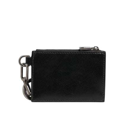 Dolce and Gabbana Black Leather Cardholder Italian Luxury Accessory &
